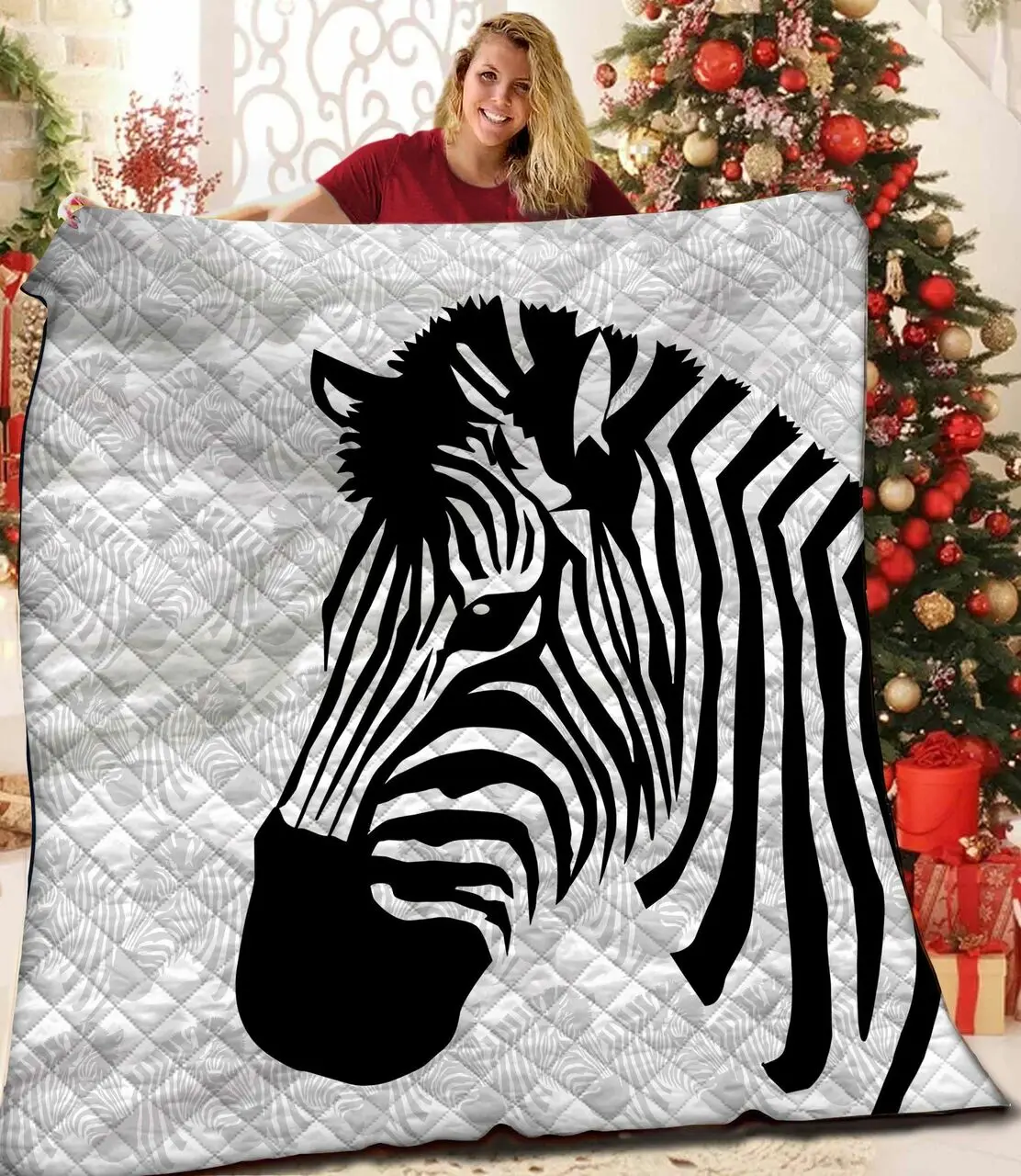 Zebra JFJ15341 3D Customized Quilt 2707 and Home Decor
