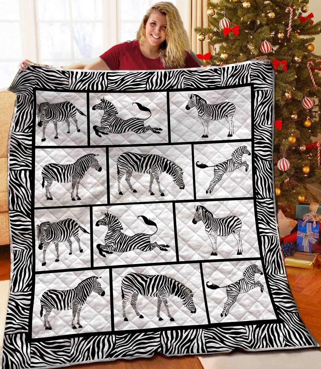 Zebra Quilt Blanket Bbb241012Ht and Home Decor